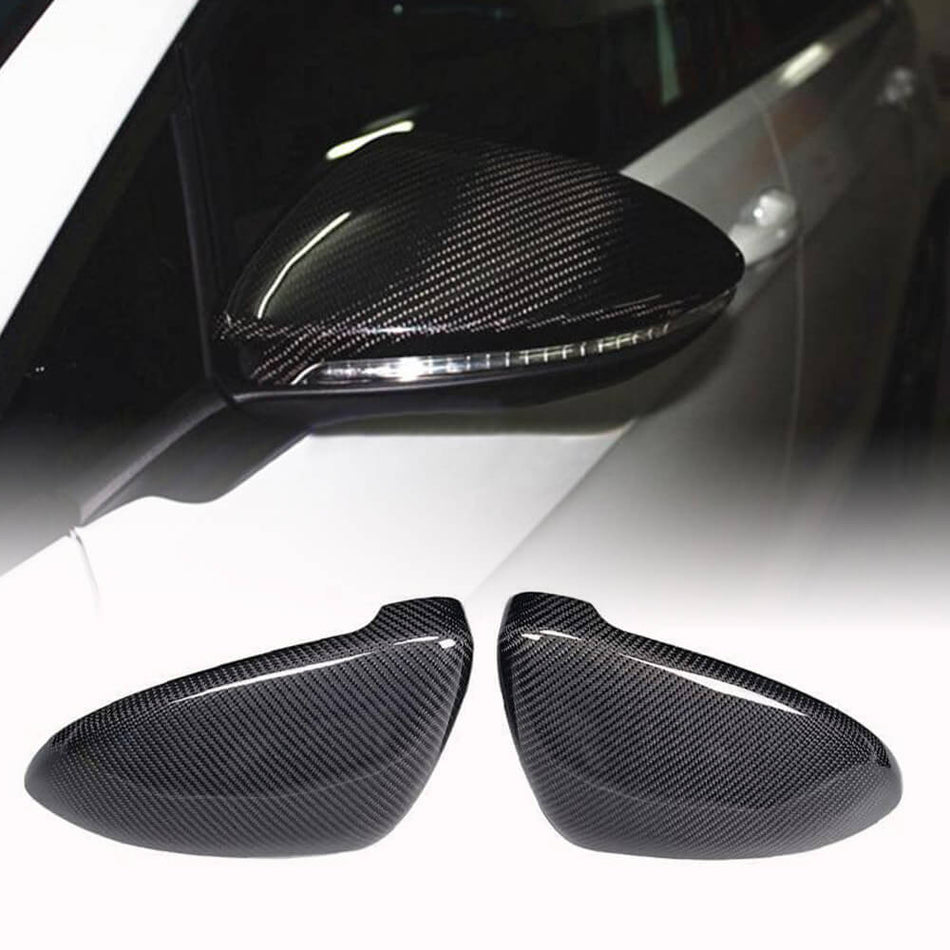 For Volkswagen VW Golf 7 7.5 MK7 MK7.5 GTI R R-line Carbon Fiber Replacement Side Mirror Cover Caps Pair