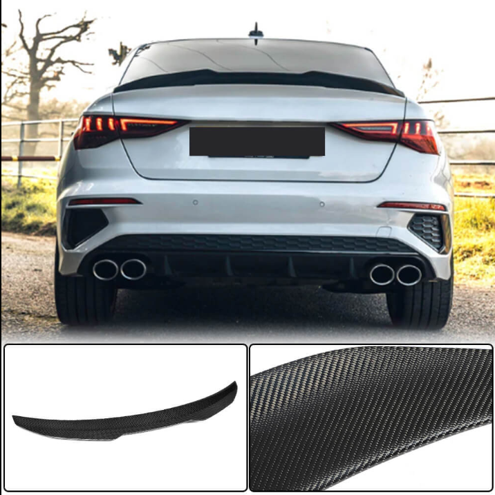 Audi A3 S3 RS3 8Y Sedan 2021+ Rear Trunk Spoiler Carbon Fiber-Ahacarbon