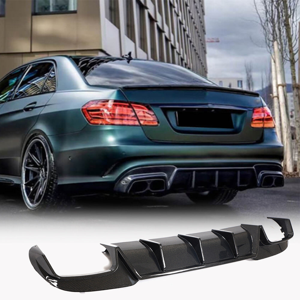 Mercedes Benz W212 E63 AMG Facelift 2013-2016 Carbon Fiber Rear Bumper Diffuser-Ahacarbon