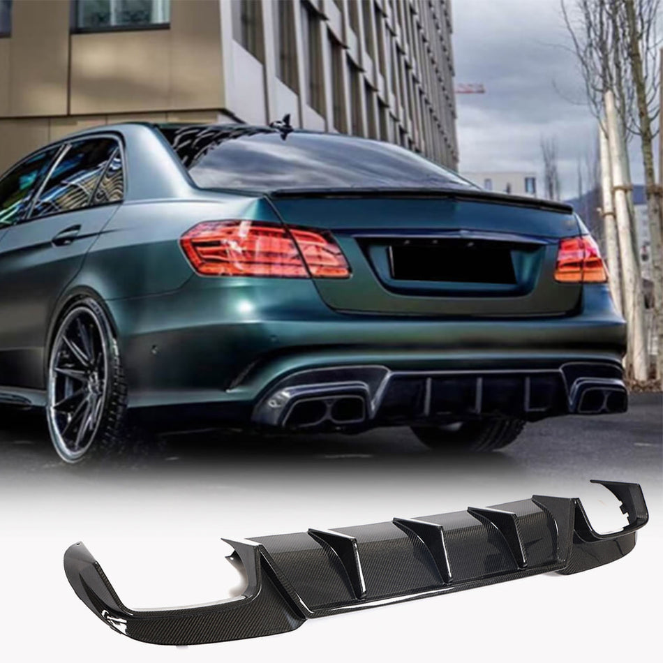 For Mercedes Benz  W212 E63 AMG Facelift Carbon Fiber Rear Bumper Diffuser Valance Lip