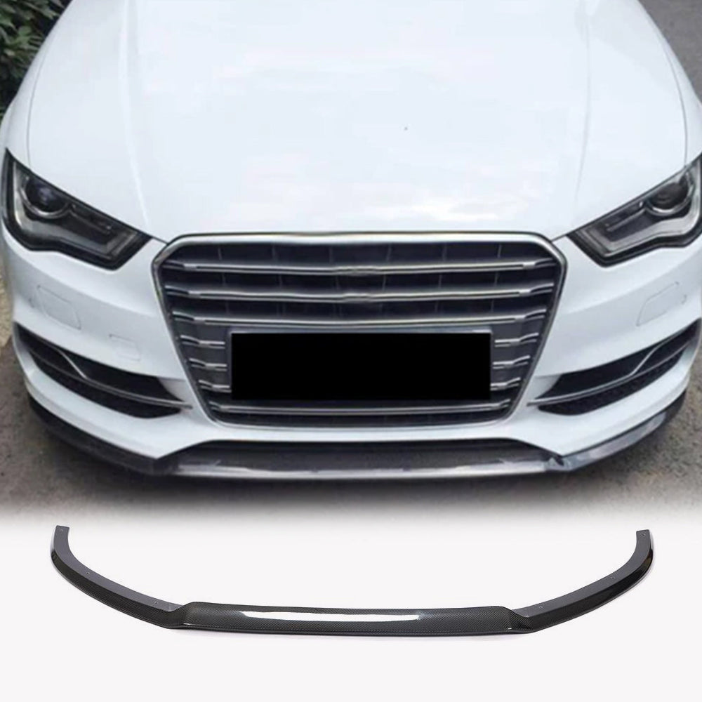 Audi S3 A3 Sline 8V Sedan Pre-facelift 2014-2016 Front Bumper Lip Carbon Fiber-Ahacarbon