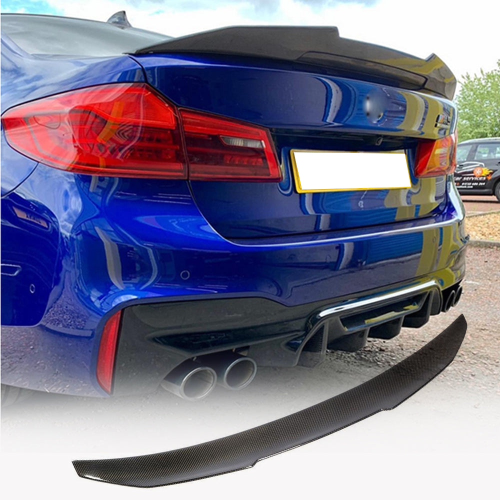 BMW 5 Series G30 F90 M5 520i 530i 540i 2017-2023 Carbon Fiber Rear Trunk Spoiler-Ahacarbon