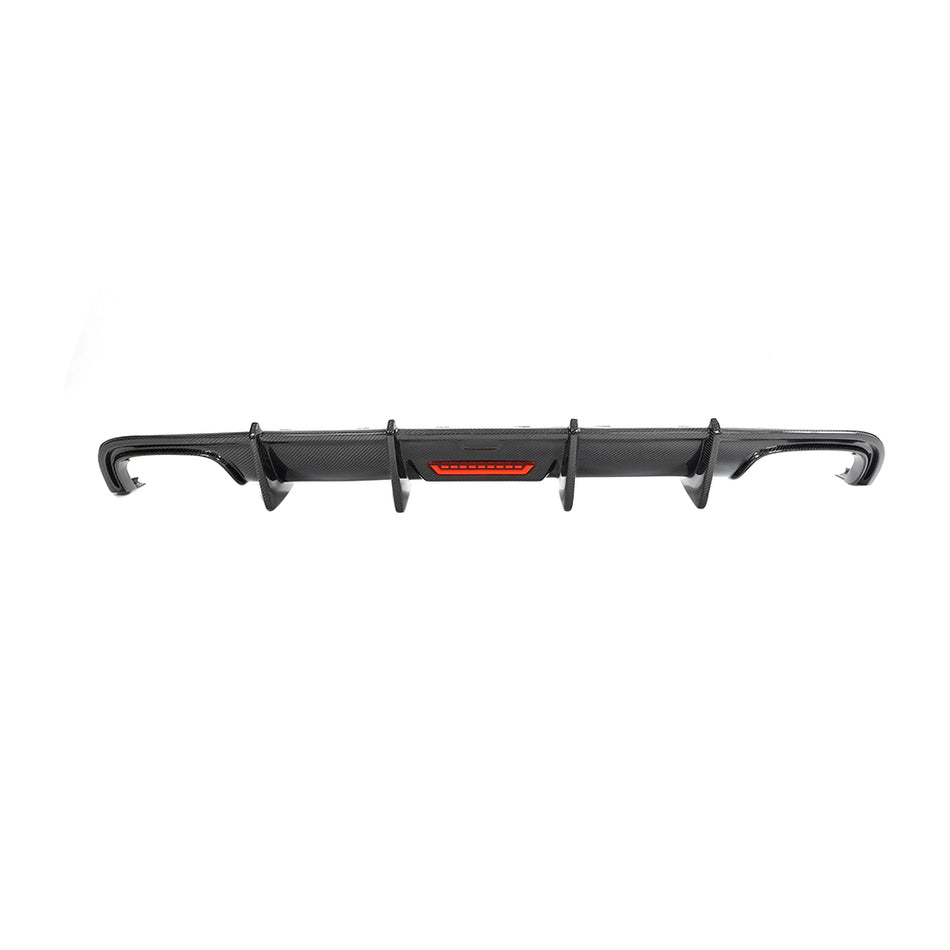 Audi A6 S Line S6 C7.5 carbon fiber rear bumper diffuser full view
