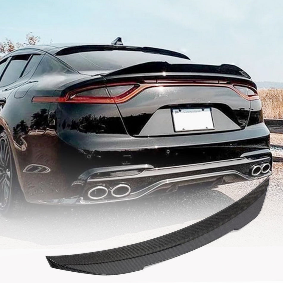 For Kia Stinger 2018-2023 Carbon Fiber Rear Trunk Spoiler Rear Boot Wing Lip