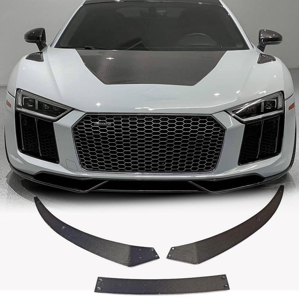 Audi R8 V10 Gen 2 4S 2016-2019 Front Bumper Lip Carbon Fiber-Ahacarbon
