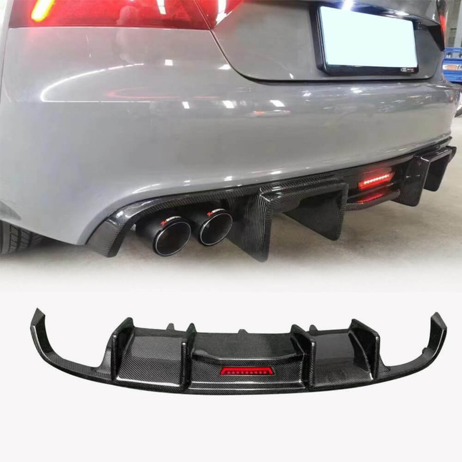 2012–2015 Audi A7 Quattro carbon fiber rear diffuser with multi-fin design