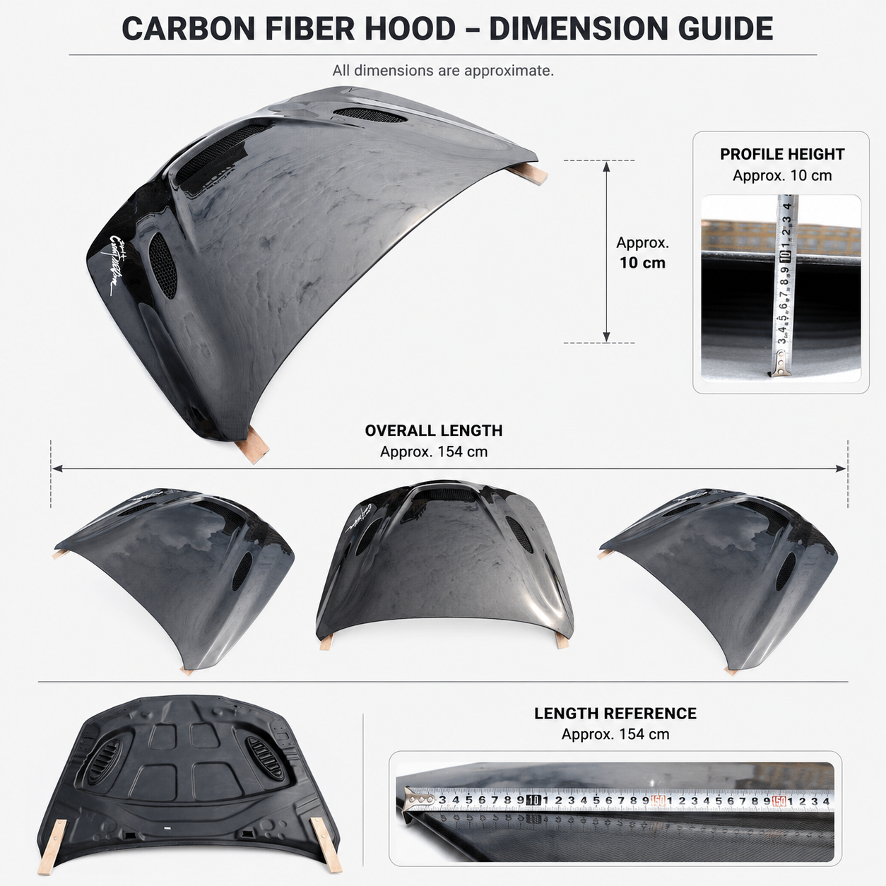 2017-2020 Alfa Romeo Giulia 952 carbon fiber hood dimensions