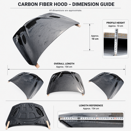 2017-2020 Alfa Romeo Giulia 952 carbon fiber hood dimensions