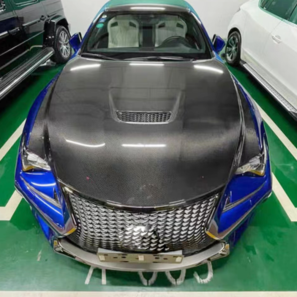 2019 Lexus GS F carbon fiber hood installed on vehicle