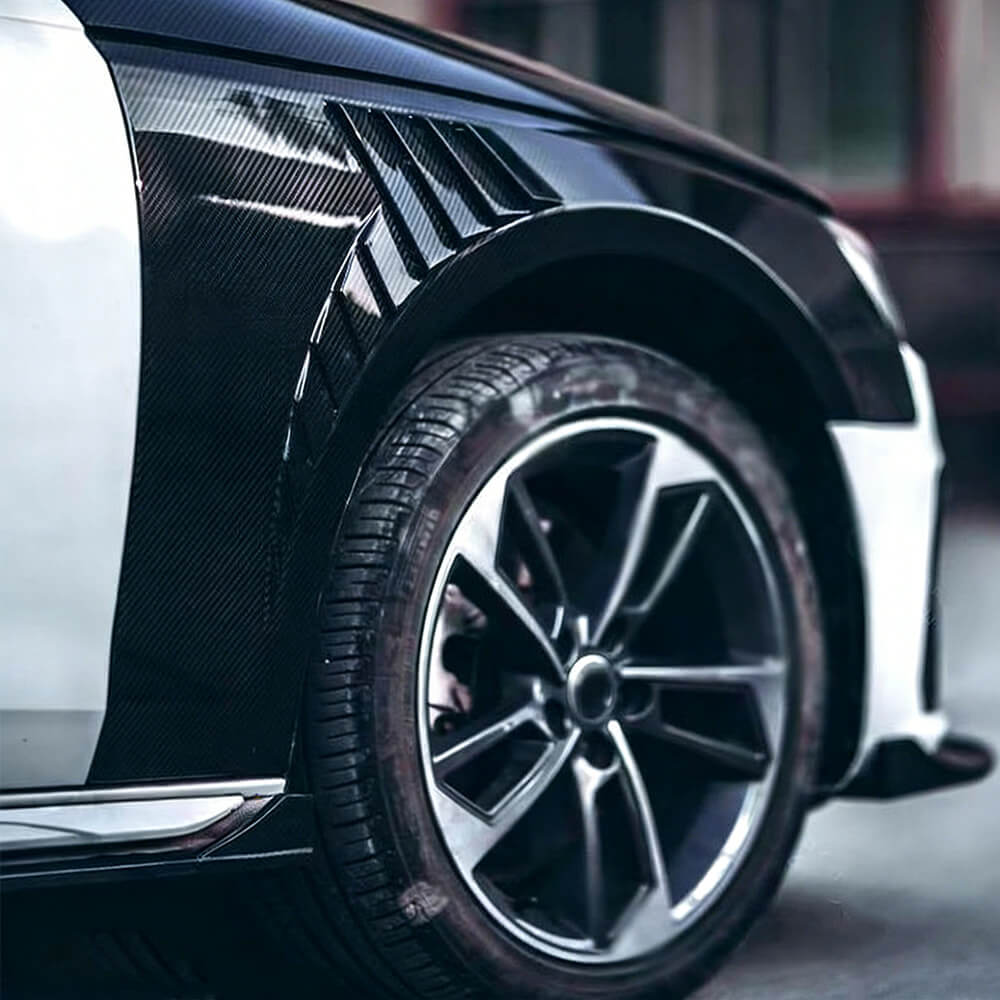 2020–2025 Audi A4 S4 B9.5 vented carbon fiber front fenders installed