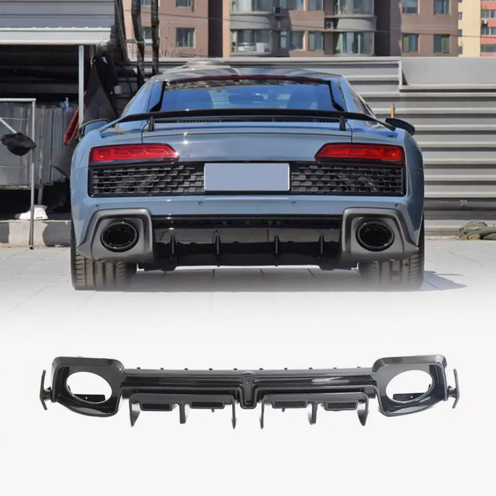 2022–2023 Audi R8 prepreg dry carbon fiber rear bumper diffuser product overview