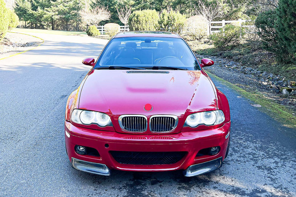 For BMW 3 Series E46 M3 Carbon Fiber Front Bumper Splitter Canard Cupwing Winglets Vent Flaps