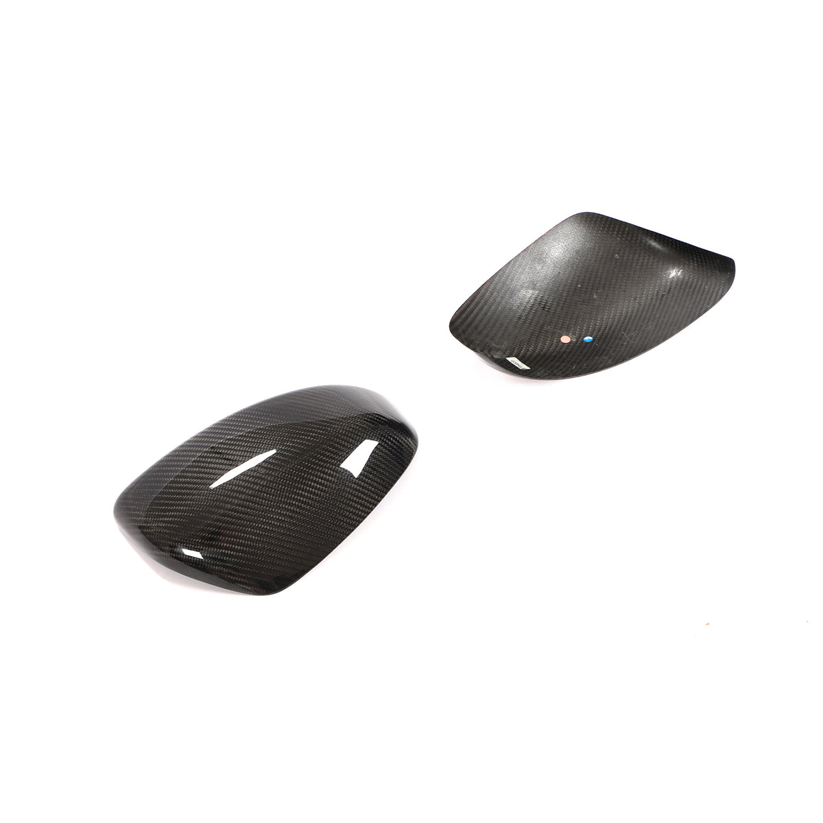 370Z Z34 dry carbon mirror caps left and right pair front view