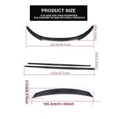 Carbon Fiber Side Skirts and Front Lip and Rear Spoiler for 2009-2013