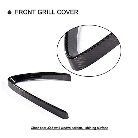 Carbon Fiber V Shape Grill Mesh Frame Cover Decoration Trim 2017-2019