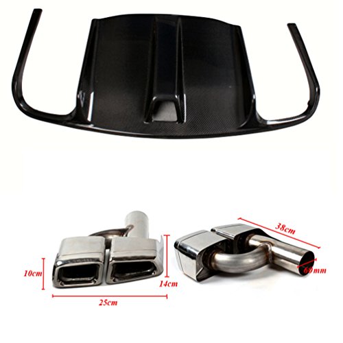 Carbon Fiber Rear Diffuser and Exhaust Tips fits Mercedes 2009-2012