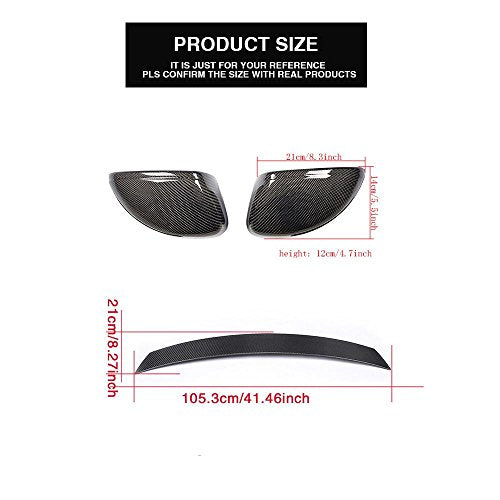Carbon Fiber Car Mirror Covers Cap and Rear Bumper Spolier 2008-2014