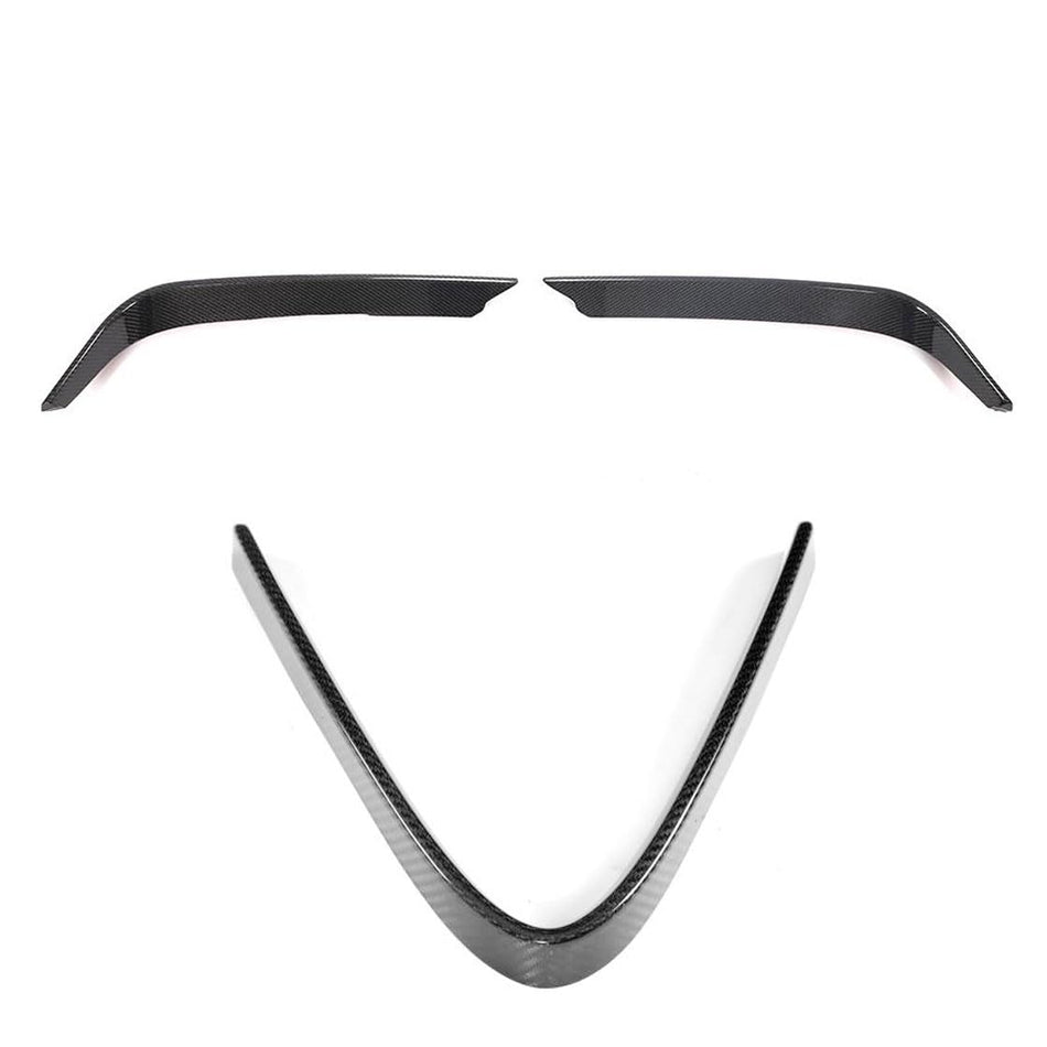 Real Carbon Fiber Front Canards Kit for Alfa Romeo Giulia Base Sedan 2015-2023 Front Bumper Headlight Eyelids Eyebrows Covers