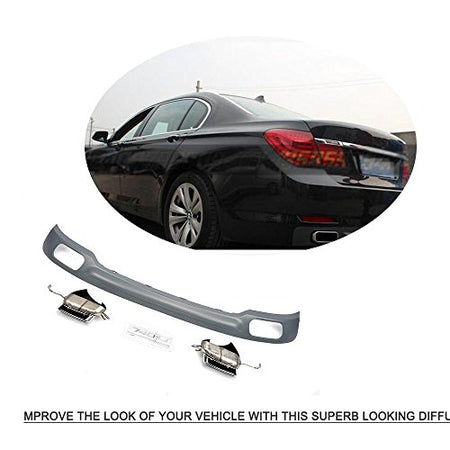 Rear Diffuser Bumper Lip ++ Exhaust MufflerTip for BMW 7 2010-2012