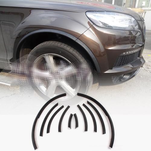 Wheel Well Lips Fits for Audi Q7 RSQ7 V12 Sline 2006-2015 PU Wheel Arch Lip Fender Flares Molding Trim Eyebrow Cover Protect (Matte Black)
