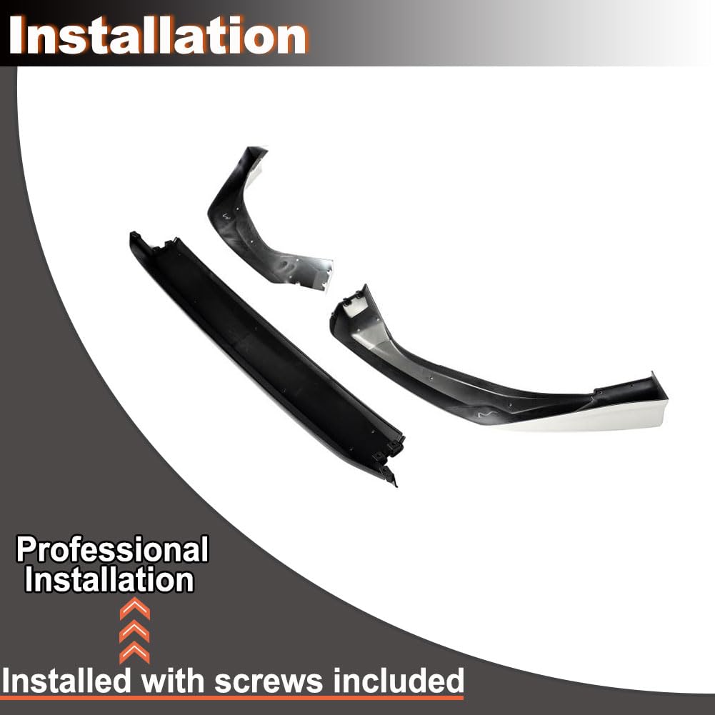 Pearl White Black Front Lip for Honda Civic Sedan & Hatchback 2025 2026 ABS | Air Dam Chin Spoiler Diffuser Guard Protector B