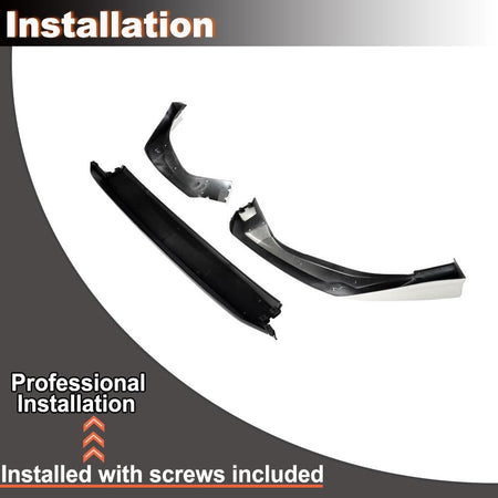 Pearl White Black Front Lip for Honda Civic Sedan & Hatchback 2025 2026 ABS | Air Dam Chin Spoiler Diffuser Guard Protector B