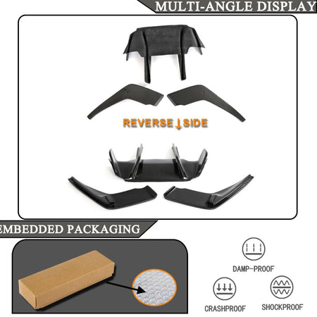 Carbon Fiber Rear Diffuser Compatible with BMW 6 Series F06 F12 F13 M6 2Door 4Door 2012-2018 Lower Bumper Lip Spoiler Body Ki