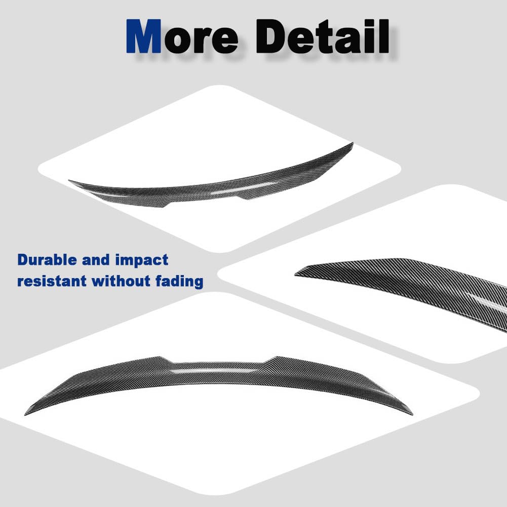 Carbon Look Trunk Spoiler for Audi A5 F5 Sportback 4-Door 2017-2024 | PSM-Style Rear Lip Wing ABS With Carbon Fiber Pattern E