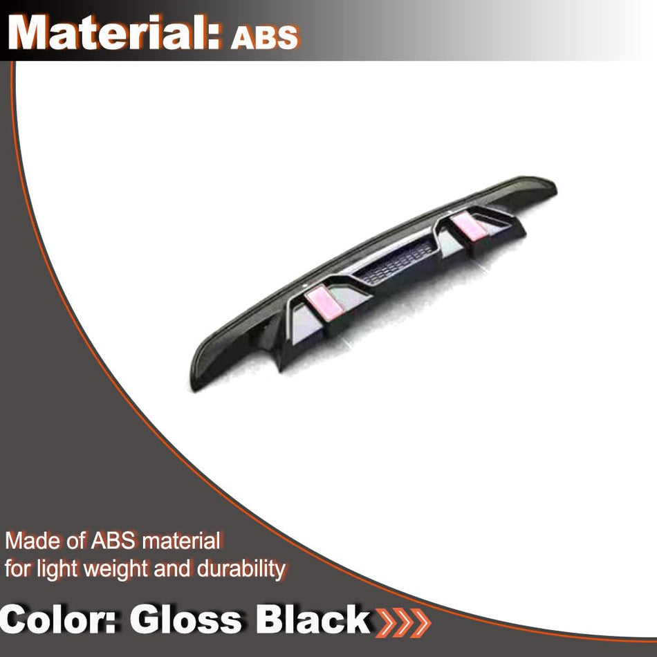 Gloss Black Rear Bumper Diffuser Lip Kit with Light Compatible with BMW X5M F95 LCI 2024-2026 ABS Lower Bumper Lip Spoiler Bo