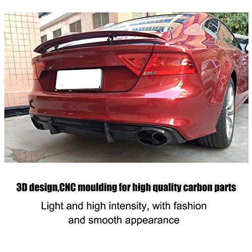 Carbon Fiber Rear Bumper Diffuser Dual Exhaust Lip for Audi 2011-2014