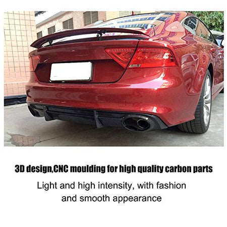 Carbon Fiber Rear Bumper Diffuser Dual Exhaust Lip for Audi 2011-2014