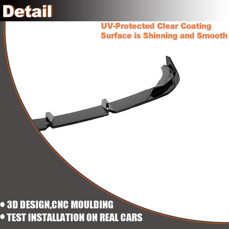 Gloss Black Front Lip Spoiler Compatible with BMW 2-Serie G42 220i 230i M240i Coupe M Sport Bumper 2021-2023 ABS Car Front Bu