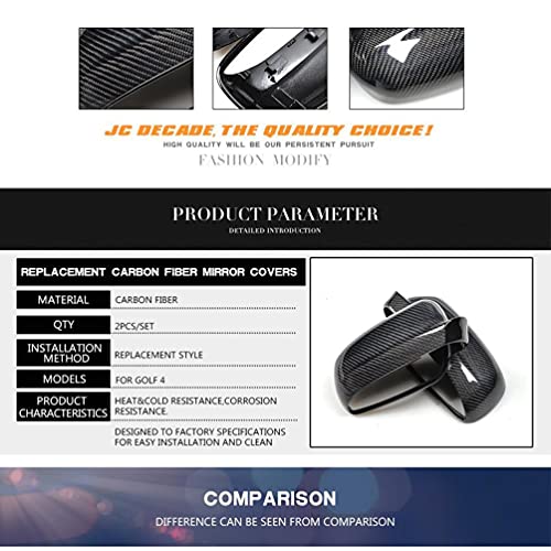 Carbon Fiber Car Mirror Covers for Volkswagen VW Golf 4 IV 1997-2004