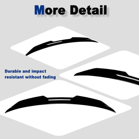 PSM Style ABS Rear Trunk Spoiler for Audi A5 F5 4-Door Sportback 2017-2024 | Gloss Black ABS Rear Lip Wing Direct Stick On Ex