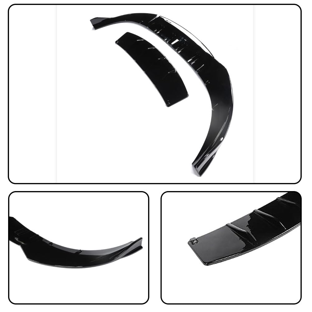 Gloss Black Front Bumper Lip Splitters for Porsche Taycan 2019-2025 | ABS Front Chin Spoiler Splitter Protector Auto Parts An