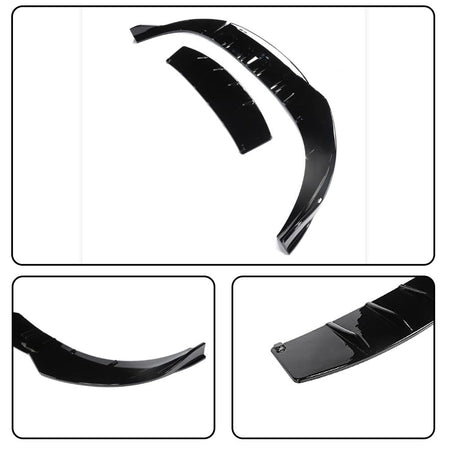 Gloss Black Front Bumper Lip Splitters for Porsche Taycan 2019-2025 | ABS Front Chin Spoiler Splitter Protector Auto Parts An