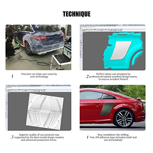 Carbon Fiber Rear Hood Fender Side Door Scoops for Audi TT 2015-2017