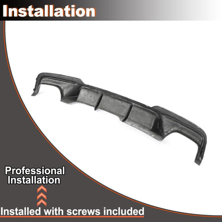 Matte Black Rear Diffuser for BMW 5 Series F10 2012-2016 520i 523i 528i 530i 535i 550i M Sport Sedan Fiberglass Rear Lower Bu