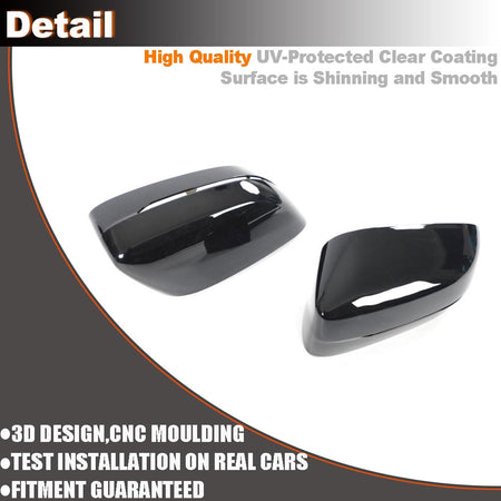 Mirror Cover fits for BMW 5 Series G30 520i 530i 540i M550i Sedan 2017-2019 Gloss Black ABS Replacement Rearview Side Rearvie