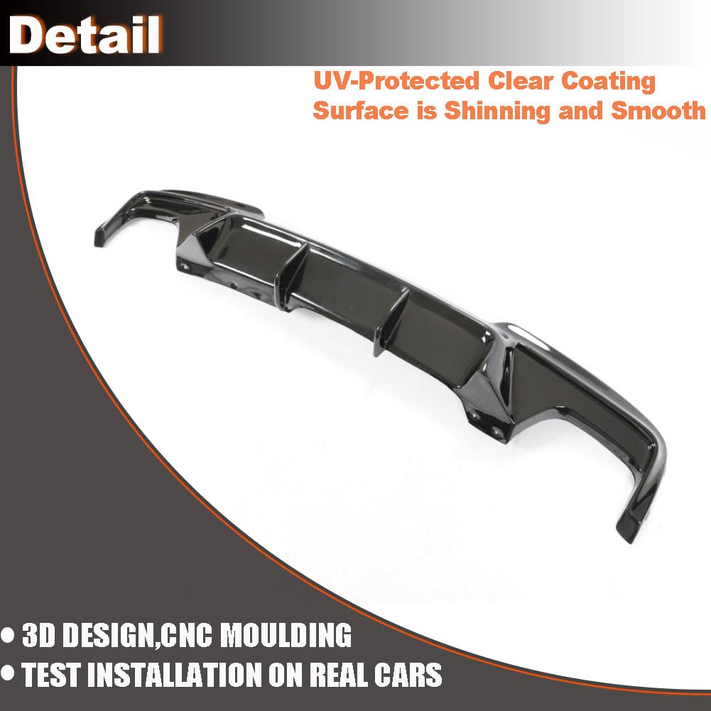 Matte Black Rear Diffuser for BMW 5 Series F10 2012-2016 520i 523i 528i 530i 535i 550i M Sport Sedan Fiberglass Rear Lower Bu