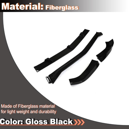 Gloss Black Front Bumper Lip for Benz GLE63 AMG 2015-2018 | MCARCAR KIT For Mercedes Fiberglass AMG Sport Utility Front Chin 