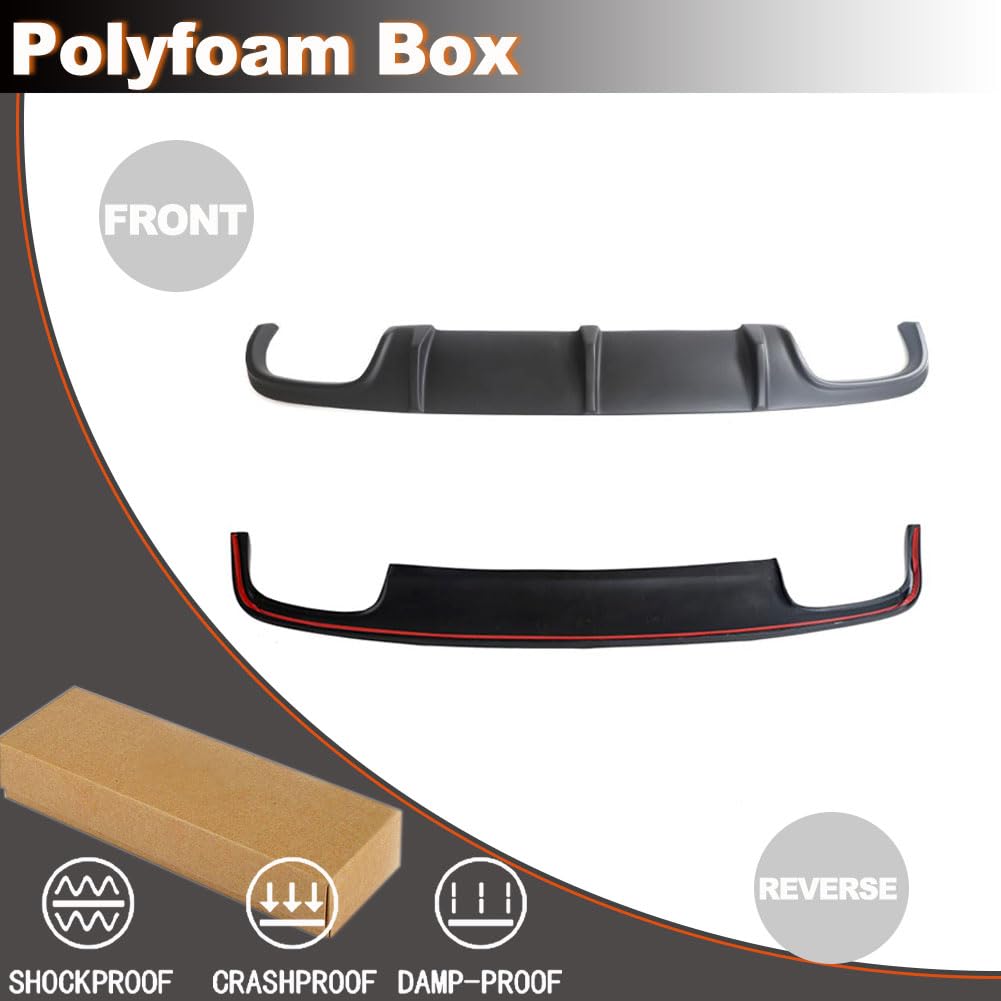 Matte Black Rear Diffuser Fits for Mercedes-Benz E-Class W211 E55 AMG Sedan 2002-2006 Fiberglass Rear Lower Bumper Lip Spoile
