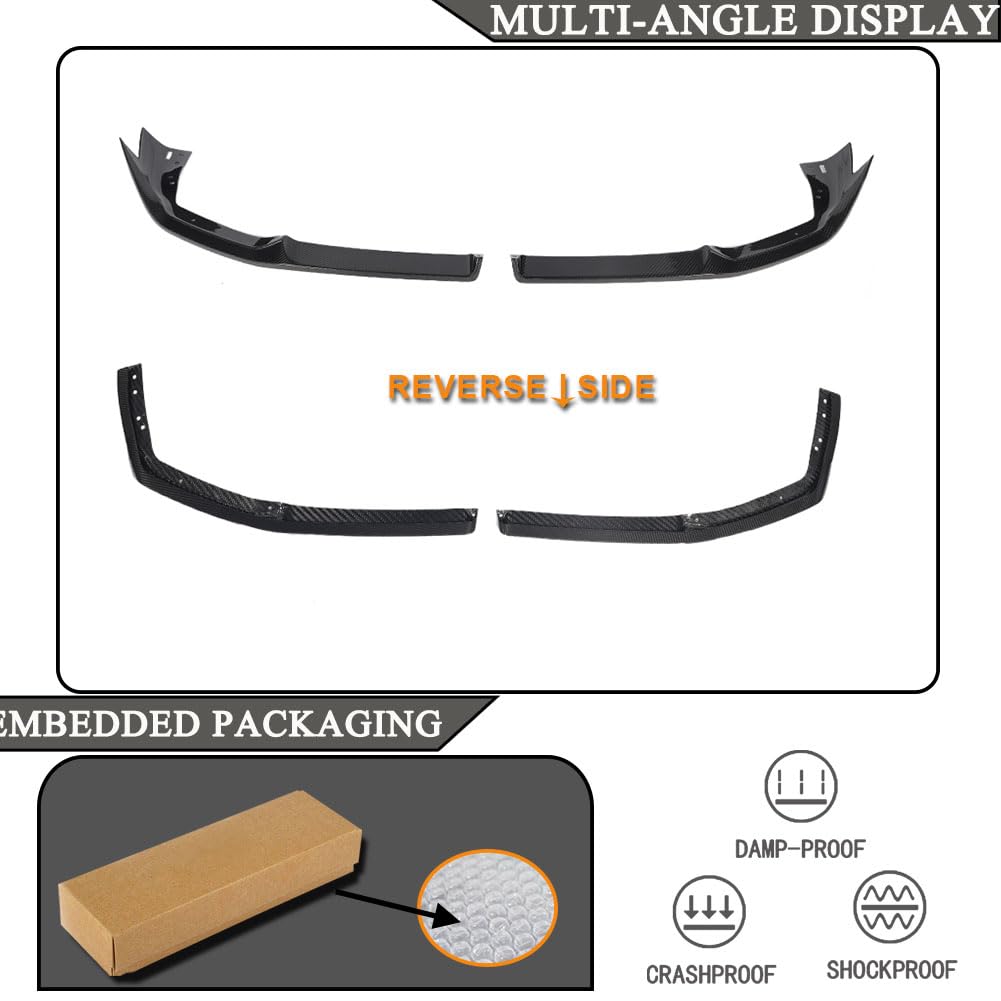 Dry Carbon Fiber Front Lip Compatible with BMW X6M F96 2020-2022 Front Bumper Lip Chin Spoiler Splitters Protector Body Kits 