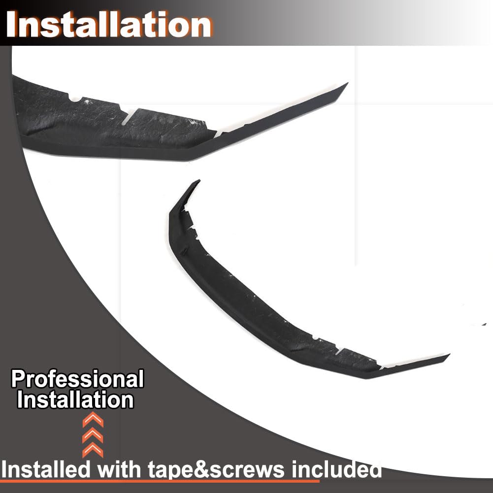 Matte Black Front Bumper Lip Splitters for BMW 5 Series F90 M5 2018-2020 | Fiberglass Front Chin Spoiler Splitter Protector A