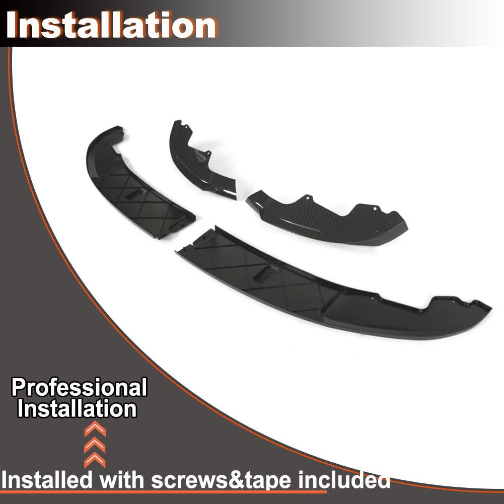 ABS Front Bumper Lip Compatible with BMW 4 Series F32 F33 F36 M Sport 2Door 4Door 2014-2019 420i 428i 435i 440i Carbon Look C