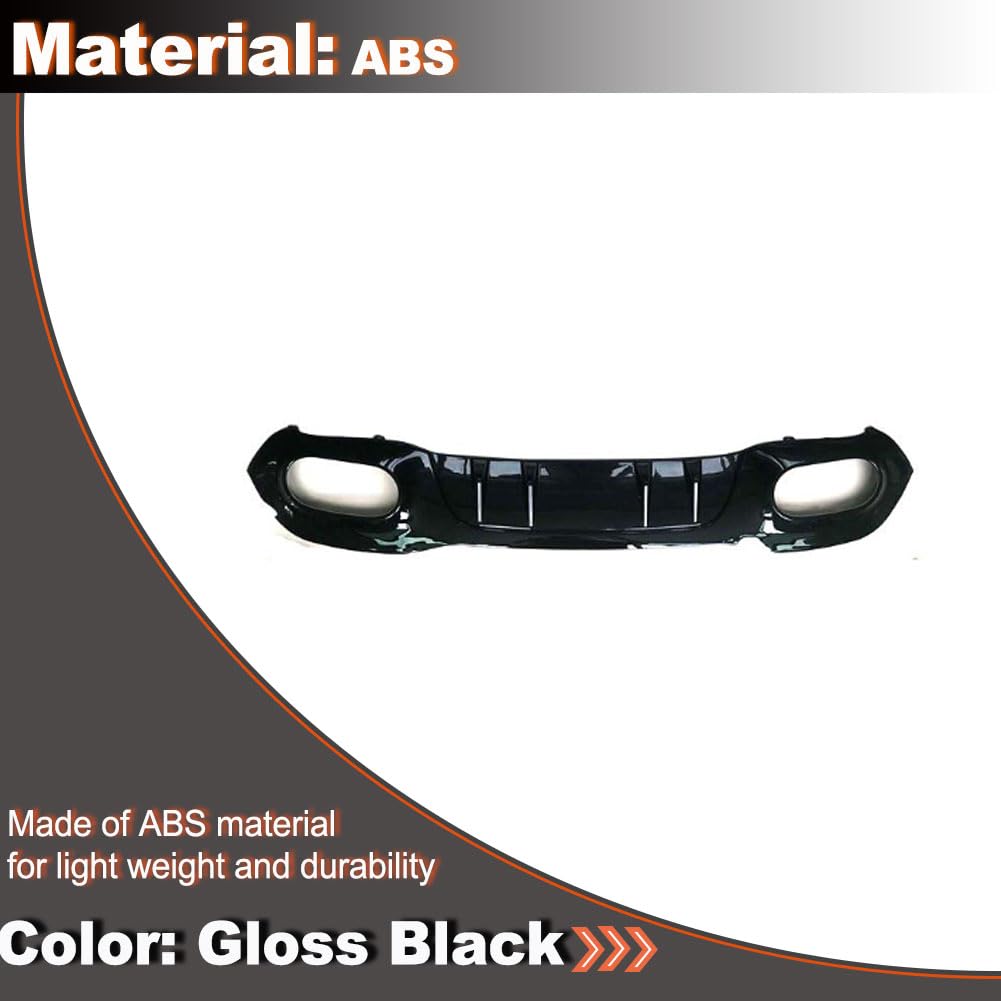 Gloss Black Rear Bumper Diffuser Compatible with Mercedes Benz A-Class W177 A200 A250 Sport Hatchback 4-Door 2019-2022 PP Und