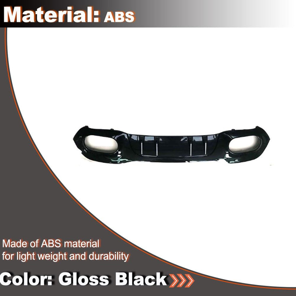 Gloss Black Rear Bumper Diffuser Compatible with Mercedes Benz A-Class W177 A200 A250 Sport Hatchback 4-Door 2019-2022 PP Und
