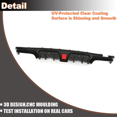 Rear Diffuser for Mercedes Benz C Class W205 C300 C350 C400 Sport C43 C63 AMG Sedan 2015-2021 PP Under Bumper Chin Diffuser L