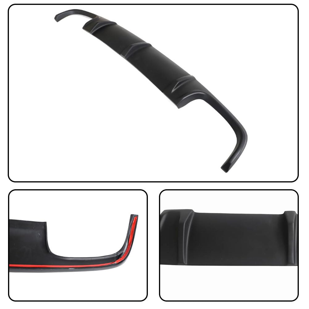 Matte Black Rear Diffuser Fits for Mercedes-Benz E-Class W211 E55 AMG Sedan 2002-2006 Fiberglass Rear Lower Bumper Lip Spoile