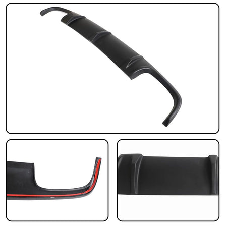 Matte Black Rear Diffuser Fits for Mercedes-Benz E-Class W211 E55 AMG Sedan 2002-2006 Fiberglass Rear Lower Bumper Lip Spoile
